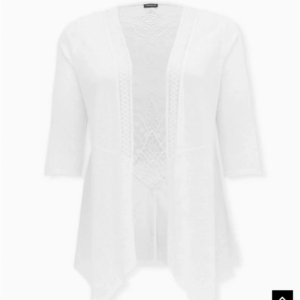 Torrid Slub 3/4 Sleeve Lace Back Sweater